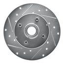 R1 1978-1987 Chevrolet CHEVETTE Front Left Drilled & Slotted Silver Brake Rotor