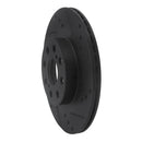 R1 00-05 Toyota MR2 Spyder Rear Right Drilled & Slotted Black Brake Rotor
