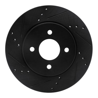 R1 11-25 Nissan Note (Mexico) Front Left Drilled & Slotted Black Brake Rotor