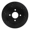 R1 11-25 Nissan Note (Mexico) Front Left Drilled & Slotted Black Brake Rotor