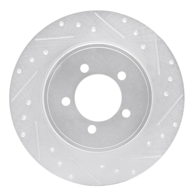 R1 03-05 Lincoln AVIATOR Rear Right Drilled & Slotted Silver Brake Rotor