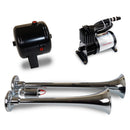 Kleinn Dual Chrome Horn Kit w/ 120 PSI Air Compressor / 0.5 gal Air Tank