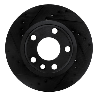 R1 92-95 Volkswagen EuroVan Front Left Drilled & Slotted Black Brake Rotor
