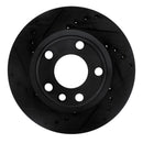 R1 92-95 Volkswagen EuroVan Front Left Drilled & Slotted Black Brake Rotor