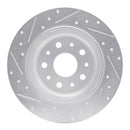 R1 18-25 Jeep Wrangler Rear Right Drilled & Slotted Silver Brake Rotor