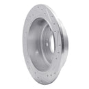 R1 04-06 Kia AMANTI Rear Left Drilled & Slotted Silver Brake Rotor