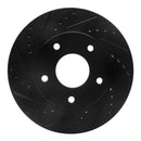 R1 97-05 Chevrolet Blazer Front Left Drilled & Slotted Black Brake Rotor
