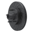 R1 04-06 Ford E-150 Club Wagon Front Left Drilled & Slotted Black Brake Rotor