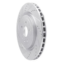 R1 09-24 Cadillac CTS Rear Left Drilled & Slotted Silver Brake Rotor