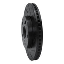 R1 06-18 Lexus HS250H Front Right Drilled & Slotted Black Brake Rotor