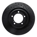 R1 08-21 Lexus LX570 Front Left Drilled & Slotted Black Brake Rotor