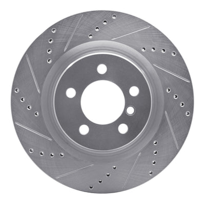 R1 06-09 Land Rover Range Rover Front Left Drilled & Slotted Silver Brake Rotor