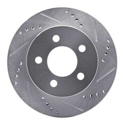 R1 99-06 Jeep TJ (Canada - See Wrangler for US) Front Right Drilled & Slotted Silver Brake Rotor