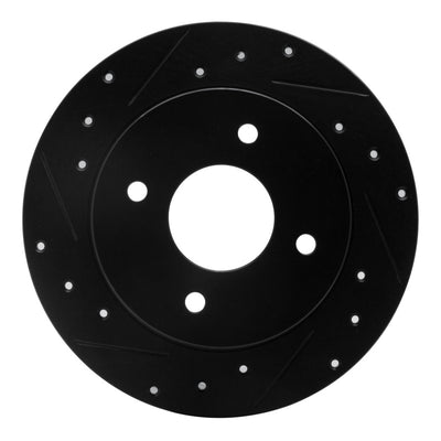 R1 79-81 Nissan 200SX Rear Left Drilled & Slotted Black Brake Rotor