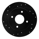 R1 79-81 Nissan 200SX Rear Left Drilled & Slotted Black Brake Rotor
