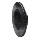 R1 07-19 BMW X6 Rear Right Drilled & Slotted Black Brake Rotor