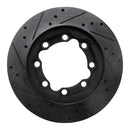 R1 88-00 Chevrolet K1500 Suburban Front Right Drilled & Slotted Black Brake Rotor