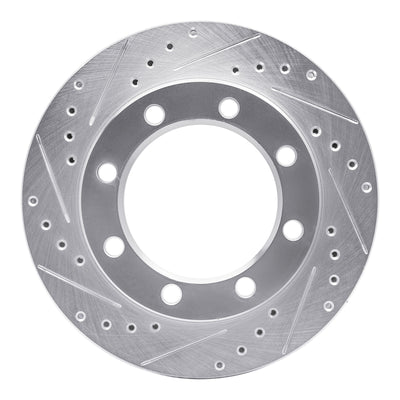 R1 80-94 Ford F-250 4WD (Excl Super Duty) Front Left Drilled & Slotted Silver Brake Rotor