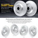 R1 03-07 Honda Accord Front & Rear Drilled & Slotted Carbon Coated Brake Rotor Set
