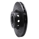 R1 00-03 BMW M5 Left Front Drilled & Slotted Black Brake Rotor