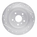 R1 95-99 Toyota Avalon Rear Right Drilled & Slotted Silver Brake Rotor