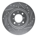 R1 84-88 Nissan Maxima Front Left Drilled & Slotted Silver Brake Rotor