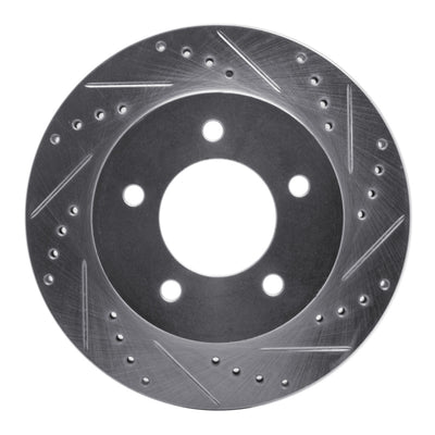 R1 97-04 Ford F-150 4WD Front Right Drilled & Slotted Silver Brake Rotor