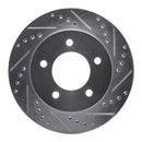 R1 97-04 Ford F-150 4WD Front Right Drilled & Slotted Silver Brake Rotor