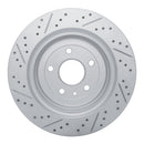 R1 14-19 Chevrolet Corvette Rear Right Drilled & Slotted Geo-Carbon Rotor