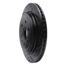 R1 10-16 Cadillac SRX Rear Right Drilled & Slotted Black Brake Rotor