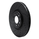 R1 14-25 Alfa Romeo Tonale Front Left Drilled & Slotted Black Brake Rotor