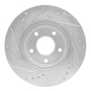 R1 14-23 Nissan Rogue Front Right Drilled & Slotted Silver Brake Rotor