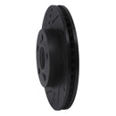 R1 10-17 Lexus CT200H Front Left Drilled & Slotted Black Brake Rotor