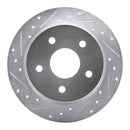 R1 99-04 Jeep Grand Cherokee Rear Drilled & Slotted Silver Brake Rotor Set