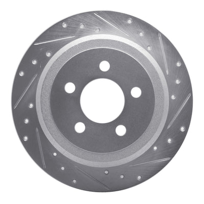 R1 07-12 Dodge Nitro Rear Right Drilled & Slotted Silver Brake Rotor