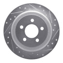 R1 07-12 Dodge Nitro Rear Right Drilled & Slotted Silver Brake Rotor