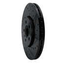 R1 98-18 Audi A1 (Mexico) Front Right Drilled & Slotted Black Brake Rotor
