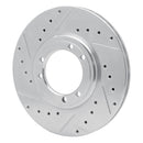 R1 92-04 Hummer H1 Front Left Rear Left Drilled & Slotted Silver Brake Rotor