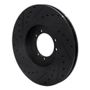 R1 96-06 Hummer H1 Rear Right Front Right Drilled & Slotted Black Brake Rotor