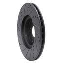 R1 04-08 Acura TL Front Right Drilled & Slotted Black Brake Rotor