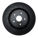 R1 18-25 Subaru WRX STI Front Right Drilled & Slotted Black Brake Rotor
