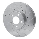 R1 10-18 BMW 740i Front Drilled & Slotted Silver Brake Rotor Set