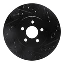 R1 95-06 Chrysler CIRRUS Front Right Drilled & Slotted Black Brake Rotor