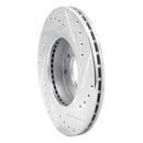 R1 90-92 Infiniti M30 Front Left Drilled & Slotted Silver Brake Rotor