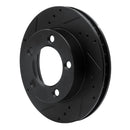 R1 76-93 Ford F-150 4WD Front Left Drilled & Slotted Black Brake Rotor