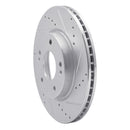 R1 17-22 Hyundai Ioniq Front Right Drilled & Slotted Silver Brake Rotor