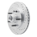 R1 99-04 Ford Expedition Front Right Drilled & Slotted Silver Brake Rotor