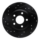 R1 09-25 Audi A4 Left Drilled & Slotted Black Brake Rotor