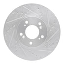 R1 99-04 Acura RL Front Right Drilled & Slotted Silver Brake Rotor
