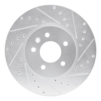 R1 13-25 Cadillac ATS Front Right Drilled & Slotted Silver Brake Rotor